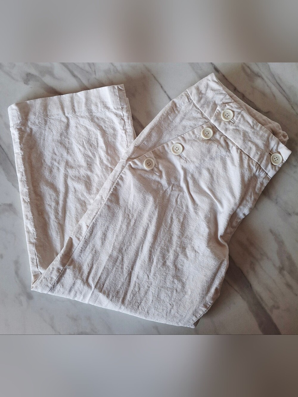 Vintage 90s Dalia Linen Blend Cropped Pants (8)